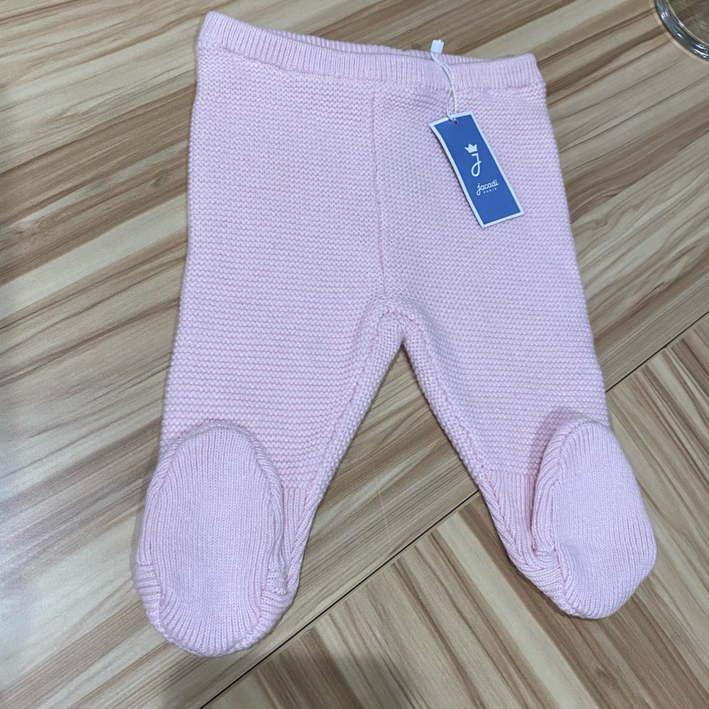 Jacadi Soft Pink Knit Footies NWT 6M